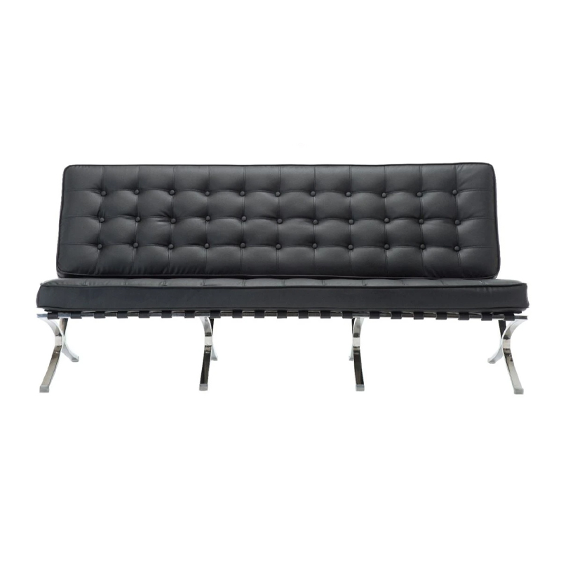 BARCELONA Type 3-Seater Sofa Black Pu