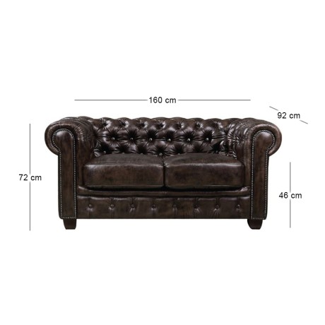CHESTERFIELD-689 2-S Leather Brown