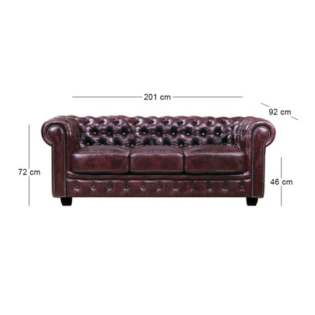 CHESTERFIELD-689 3-S Antique Red
