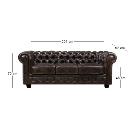 CHESTERFIELD-689 3-S Leather Brown