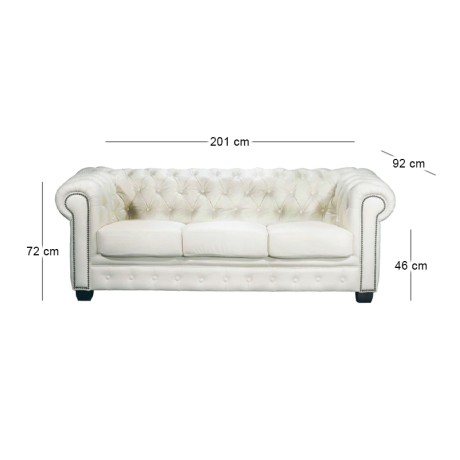 CHESTERFIELD-689 3-S Leather White