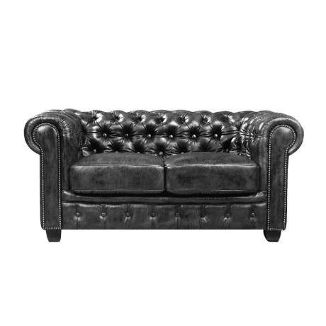 CHESTERFIELD-689 2-S Leather Antique Grey