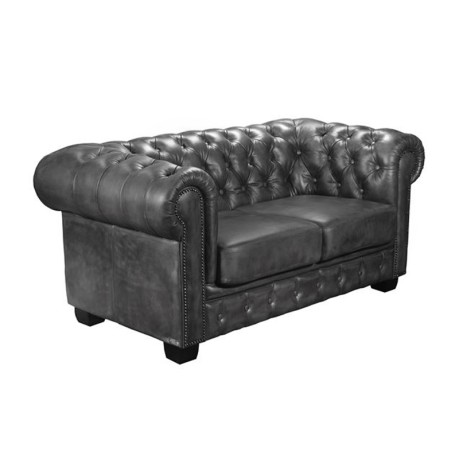 CHESTERFIELD-689 2-S Leather Antique Grey