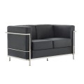 GENOVA 2-Seater Sofa Inox/Black Pu