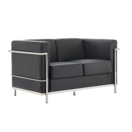 GENOVA 2-Seater Sofa Inox/Black Pu