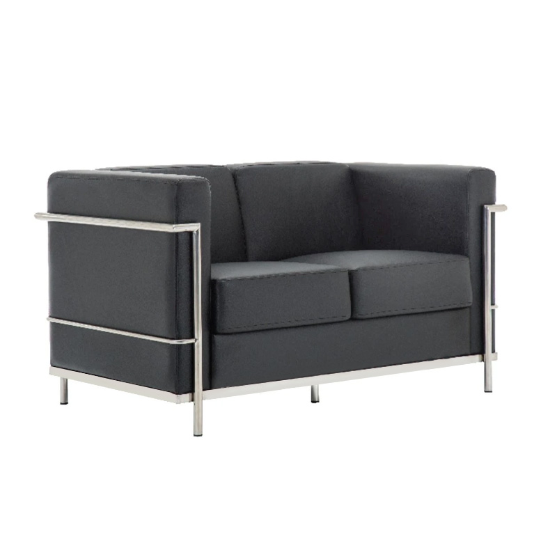 GENOVA 2-Seater Sofa Inox/Black Pu