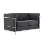 GENOVA 2-Seater Sofa Inox/Black Pu