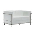GENOVA 2-Seater Sofa Inox/White Pu