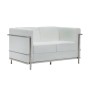 GENOVA 2-Seater Sofa Inox/White Pu