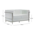 GENOVA 2-Seater Sofa Inox/White Pu