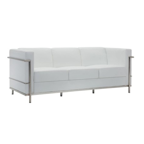 GENOVA 3-Seater Sofa Inox/White Pu