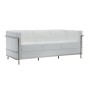 GENOVA 3-Seater Sofa Inox/White Pu