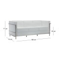 GENOVA 3-Seater Sofa Inox/White Pu