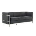 GENOVA 3-Seater Sofa Inox/Black Pu