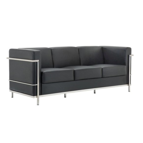 GENOVA 3-Seater Sofa Inox/Black Pu