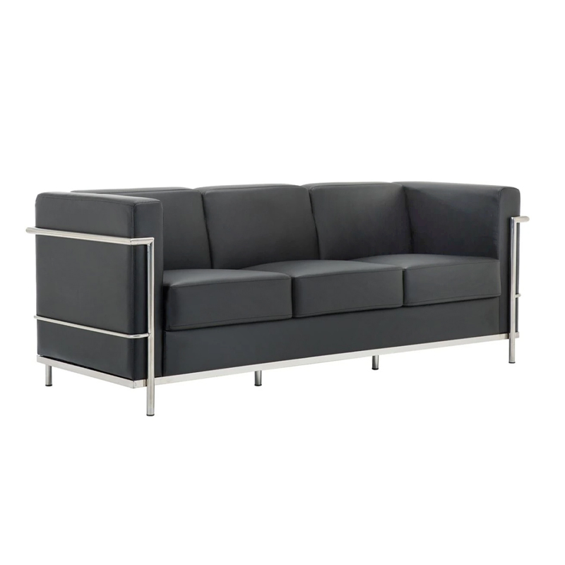 GENOVA 3-Seater Sofa Inox/Black Pu