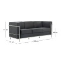 GENOVA 3-Seater Sofa Inox/Black Pu