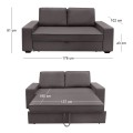 ALISON Sofabed Pu Dark Brown