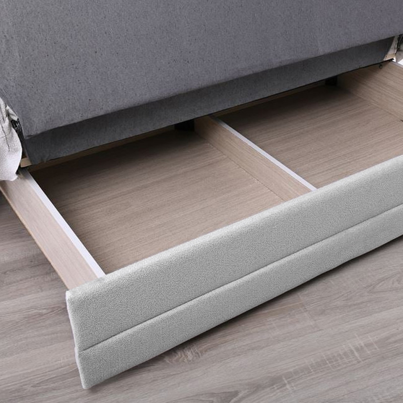 CAMAL Sofa-Bed with Storage 2-Seater / Fabric Light Grey