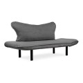 Chatto Megapap fabric two seater sofa bed in grey color 150x70x75cm.
