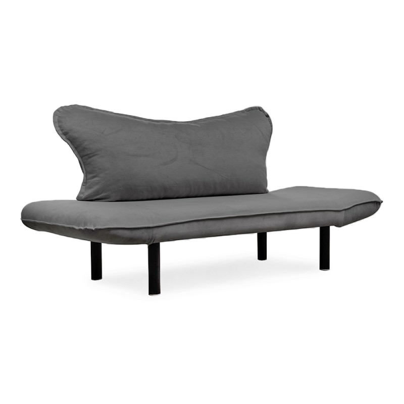 Chatto Megapap fabric two seater sofa bed in grey color 150x70x75cm.