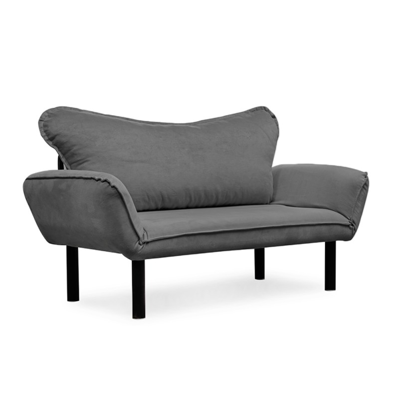 Chatto Megapap fabric two seater sofa bed in grey color 150x70x75cm.