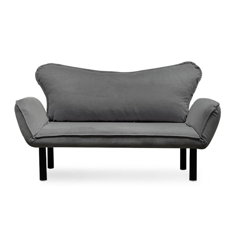 Chatto Megapap fabric two seater sofa bed in grey color 150x70x75cm.