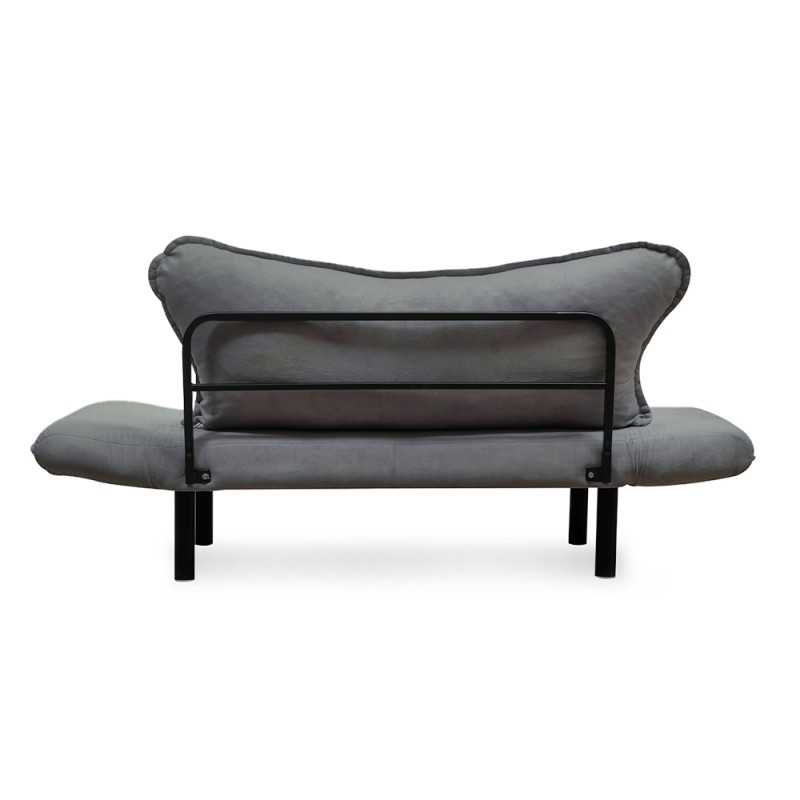 Chatto Megapap fabric two seater sofa bed in grey color 150x70x75cm.