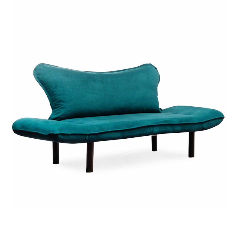 Chatto Megapap fabric two seater sofa bed in petrol green color 150x70x75cm.