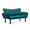 Chatto Megapap fabric two seater sofa bed in petrol green color 150x70x75cm.