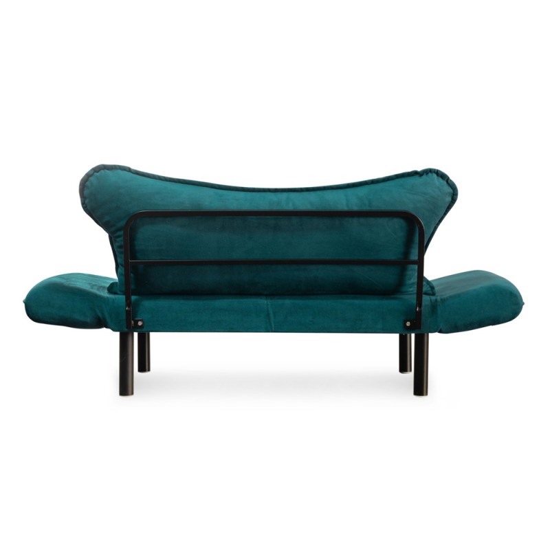Chatto Megapap fabric two seater sofa bed in petrol green color 150x70x75cm.