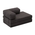 Comfort Megapap fabric two seat sofa bed in anthracite color 140x95x75cm.