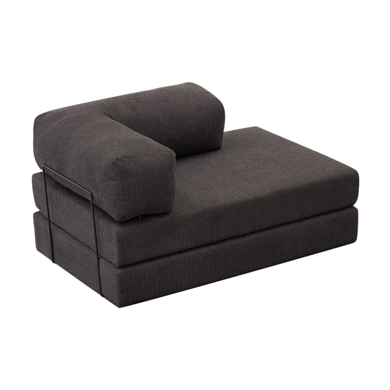 Comfort Megapap fabric two seat sofa bed in anthracite color 140x95x75cm.