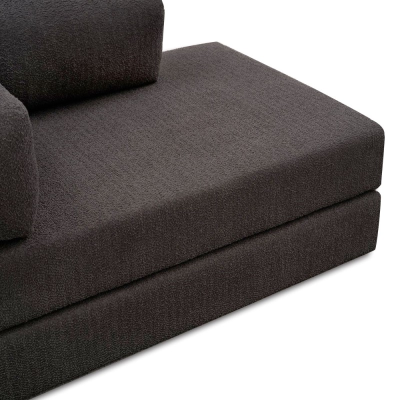 Comfort Megapap fabric two seat sofa bed in anthracite color 140x95x75cm.
