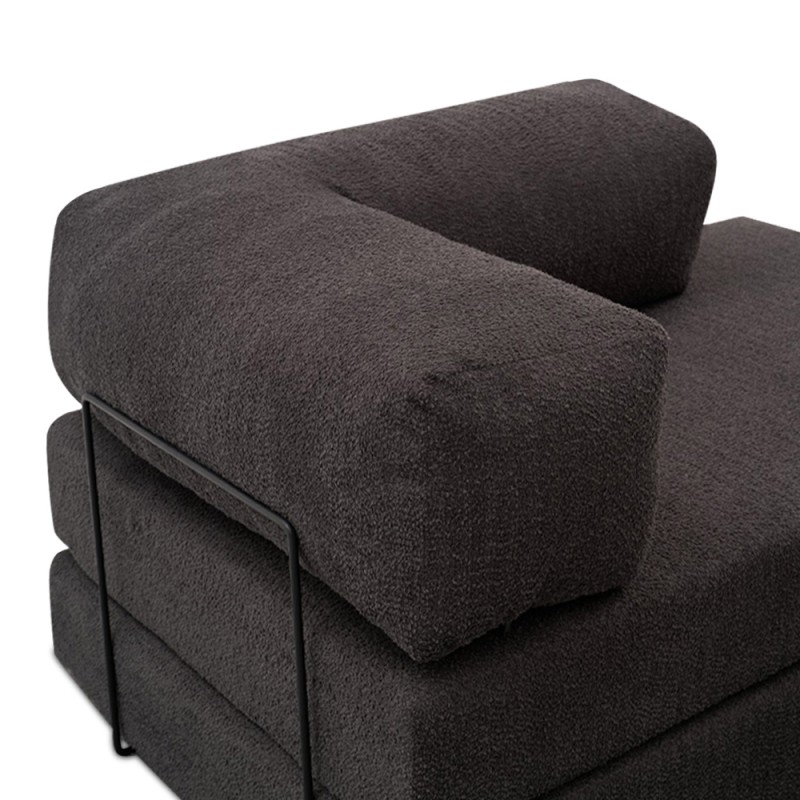 Comfort Megapap fabric two seat sofa bed in anthracite color 140x95x75cm.