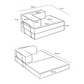 Comfort Megapap fabric two seat sofa bed in anthracite color 140x95x75cm.
