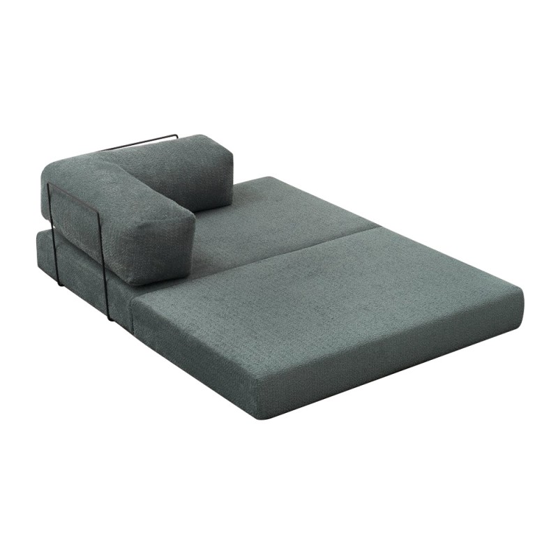 Comfort Megapap fabric two seat sofa bed in mint green color 140x95x75cm.