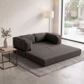 Comfort Megapap fabric three seat sofa bed in anthracite color 190x95x75cm.