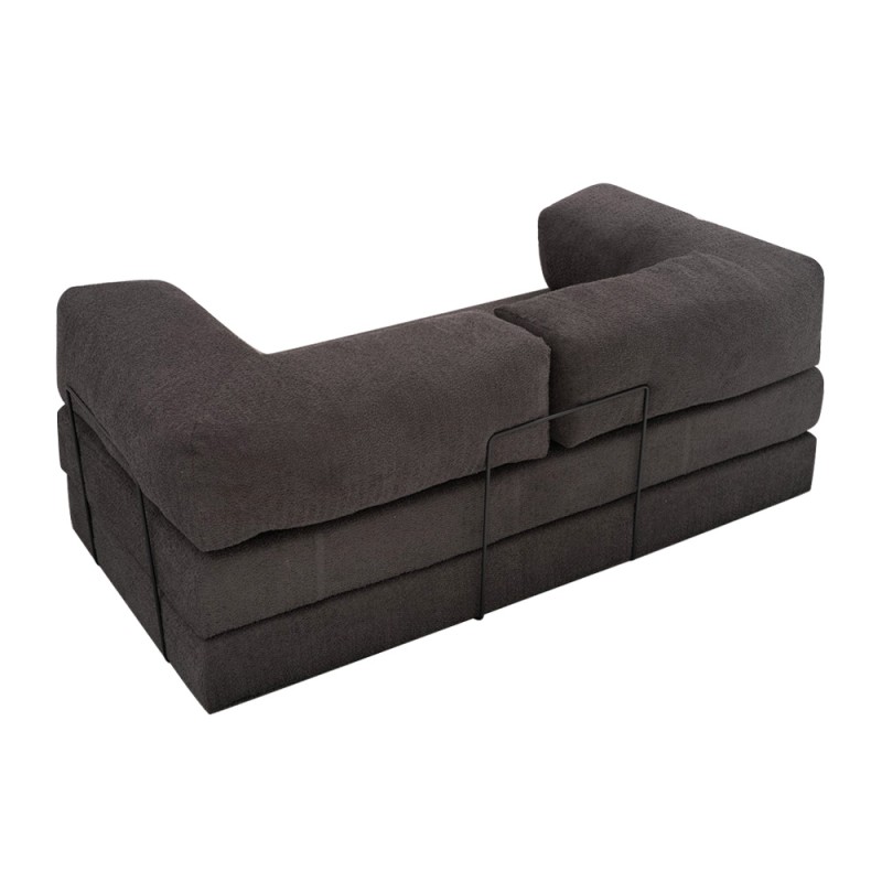 Comfort Megapap fabric three seat sofa bed in anthracite color 190x95x75cm.