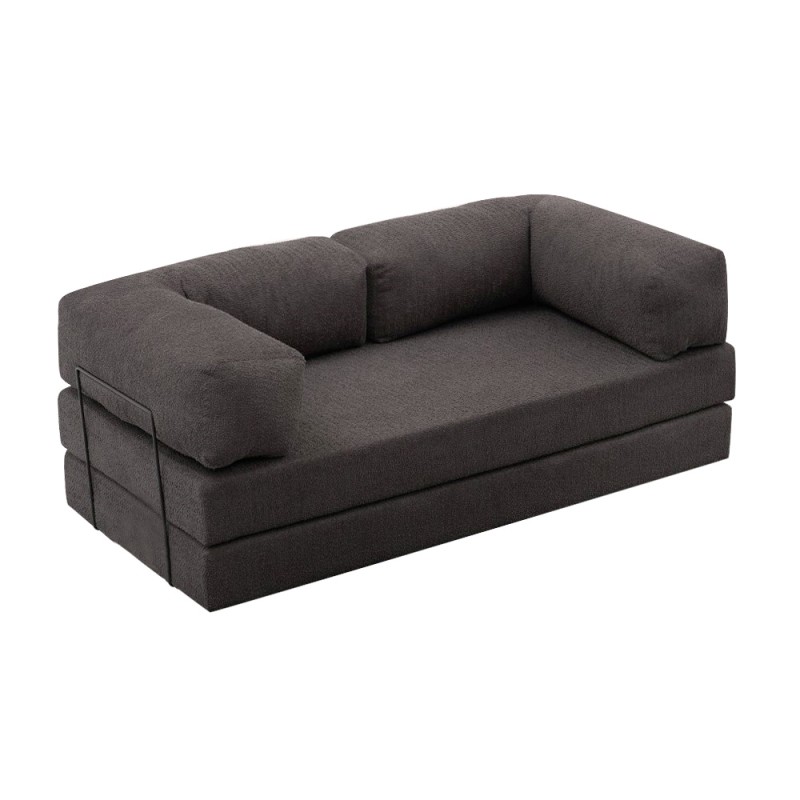 Comfort Megapap fabric three seat sofa bed in anthracite color 190x95x75cm.