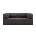 Comfort Megapap fabric three seat sofa bed in anthracite color 190x95x75cm.