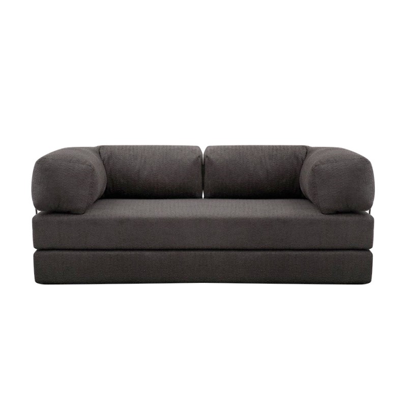 Comfort Megapap fabric three seat sofa bed in anthracite color 190x95x75cm.