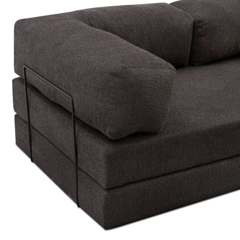 Comfort Megapap fabric three seat sofa bed in anthracite color 190x95x75cm.