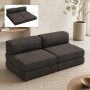 Comfort Megapap fabric three seat sofa bed in anthracite color 190x95x75cm.