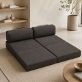 Comfort Megapap fabric three seat sofa bed in anthracite color 190x95x75cm.