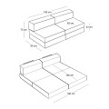 Comfort Megapap fabric three seat sofa bed in anthracite color 190x95x75cm.
