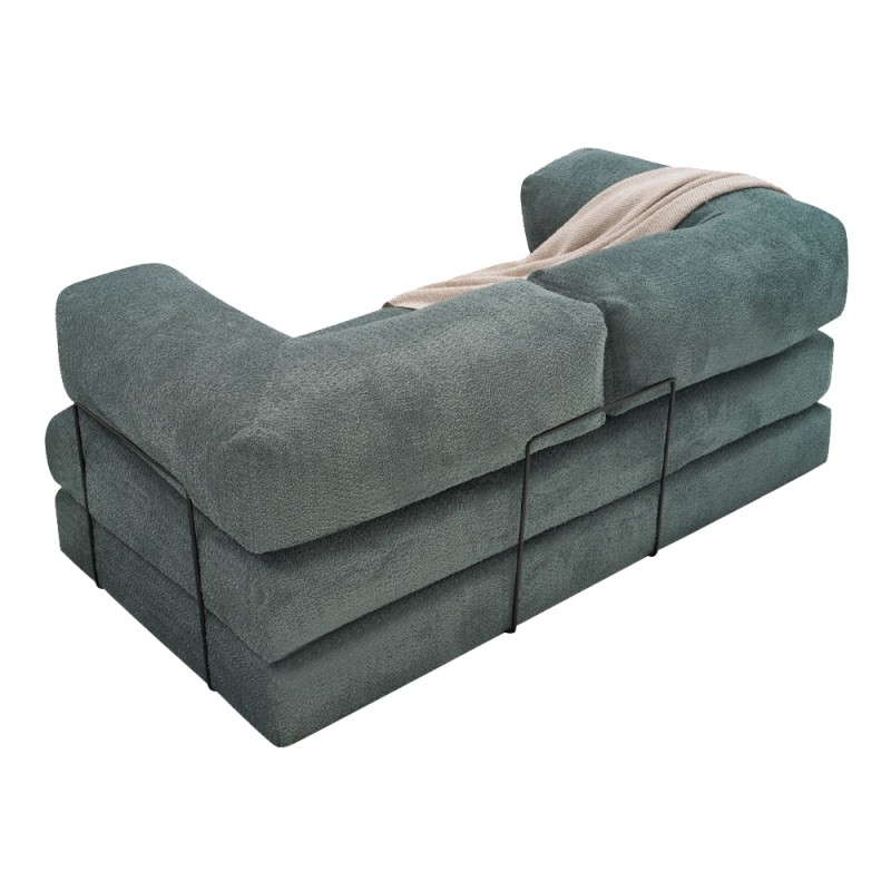 Comfort Megapap fabric three seat sofa bed in mint green color 190x95x75cm.