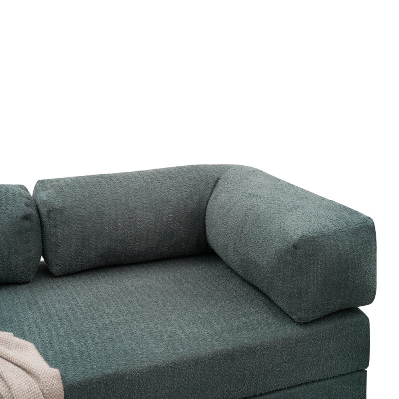 Comfort Megapap fabric three seat sofa bed in mint green color 190x95x75cm.
