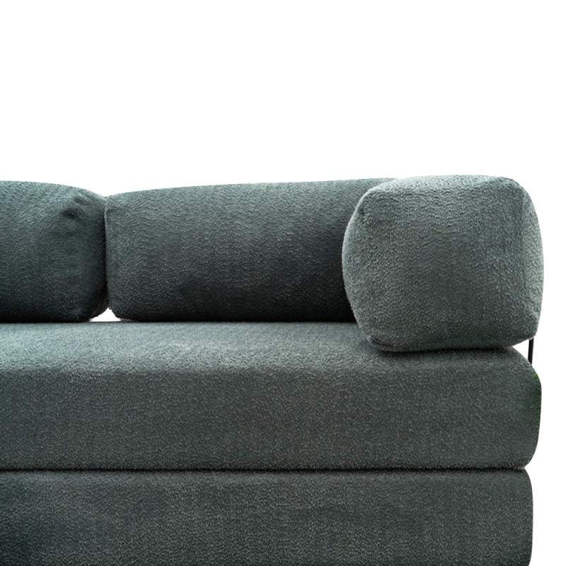 Comfort Megapap fabric three seat sofa bed in mint green color 190x95x75cm.