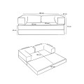 Comfort Megapap fabric three seat sofa bed in mint green color 190x95x75cm.